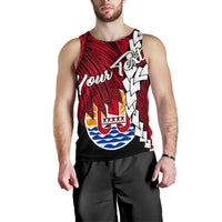 Tahiti Polynesian Custom Personalised Men's Tank Top - Tribal Wave Tattoo Flag Style - Polynesian Pride