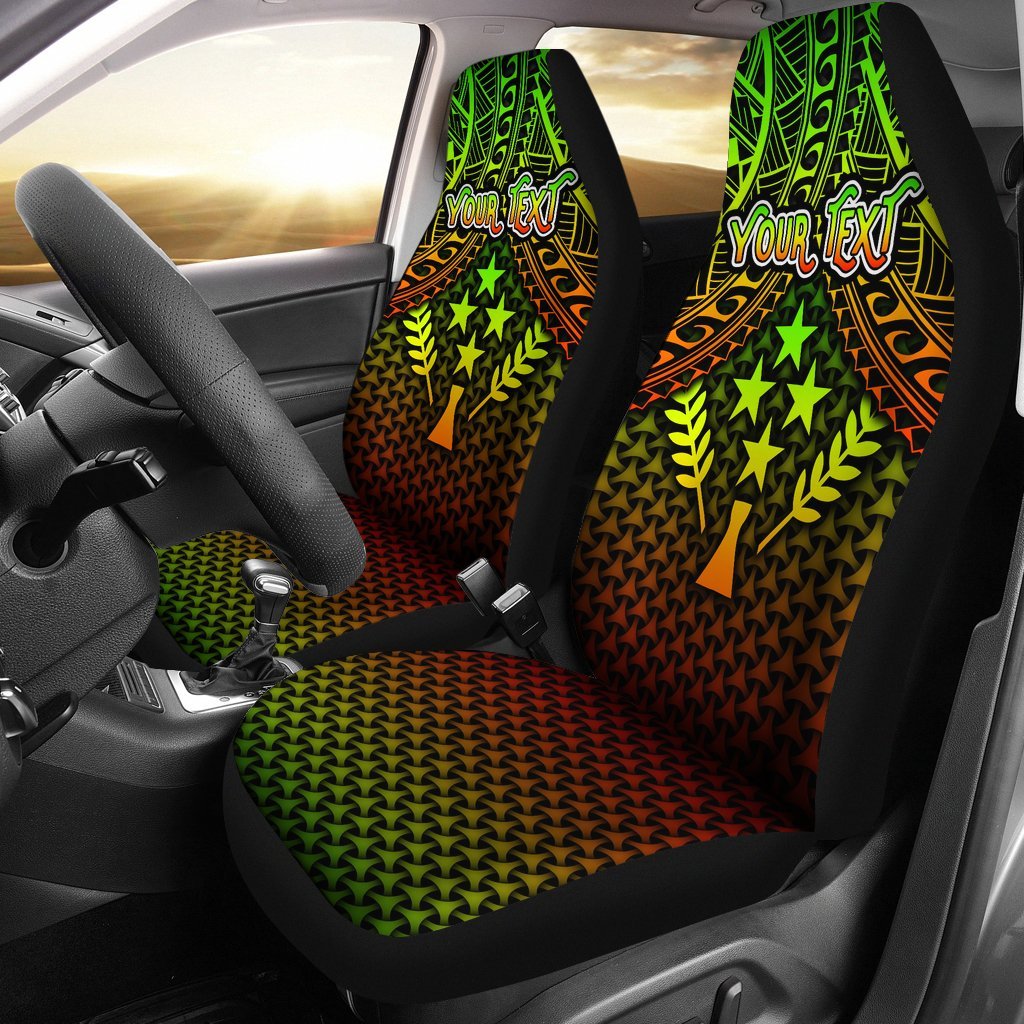 Polynesian Kosrae Personalised Car Seat Covers - Reggae Vintage Polynesian Patterns Universal Fit Reggae - Polynesian Pride