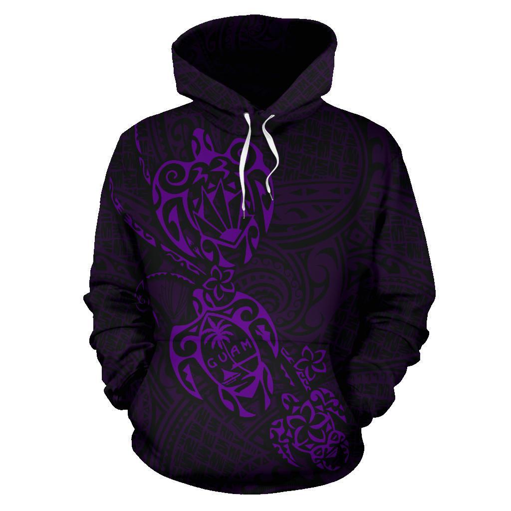 Hoodie Guam Family Turtles Map Polynesian Purple Unisex Purple - Polynesian Pride