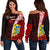 Tuvalu Polynesian Custom Personalised Women's Off Shoulder Sweater - Coat Of Arm With Hibiscus Red - Polynesian Pride