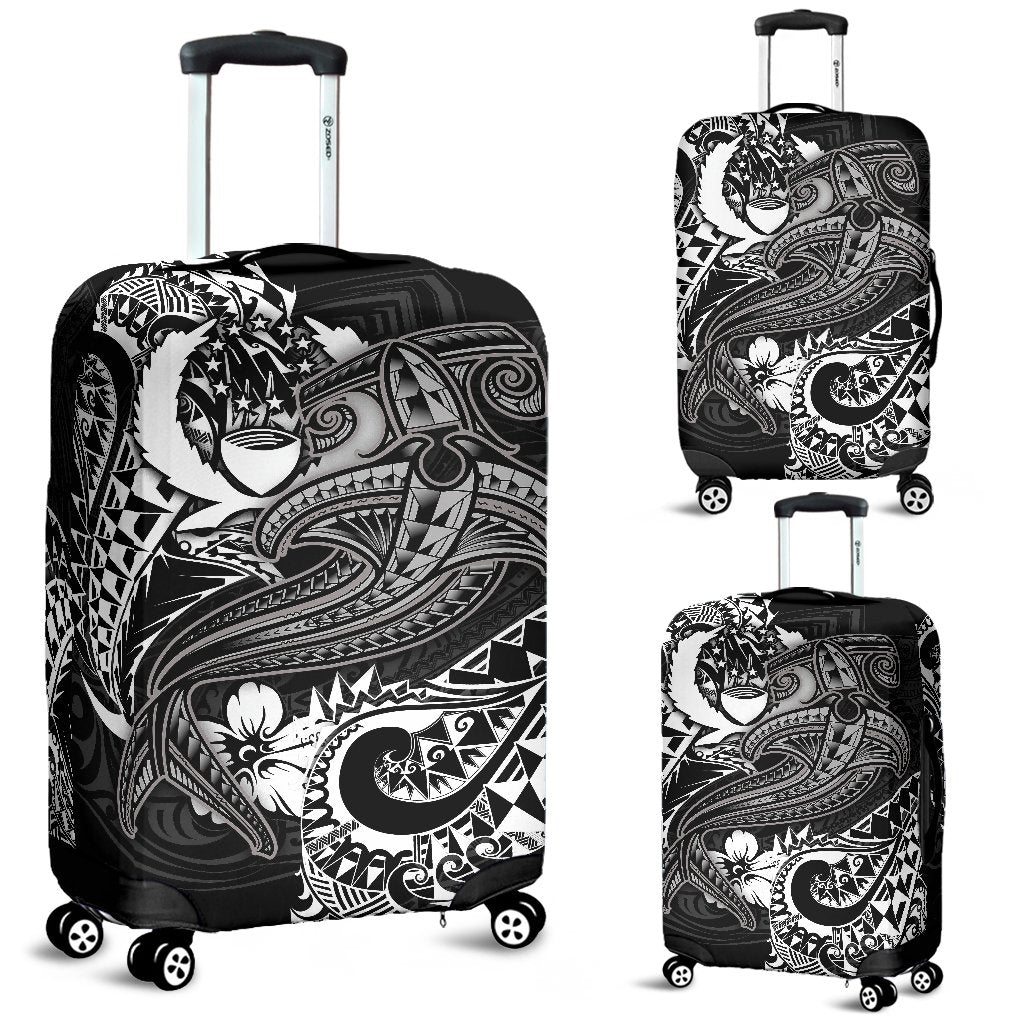 Pohnpei Luggage Covers - White Shark Polynesian Tattoo - Polynesian Pride