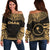 Chuuk Polynesian Chief Women's Off Shoulder Sweater - Gold Version Gold - Polynesian Pride