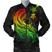Polynesian Hawaii Men Bomber Jacket - Kanaka Maoli Girl Hair Plumeria Reggae - Polynesian Pride