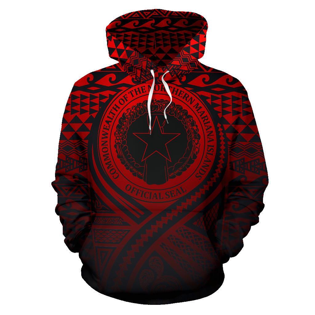 Northern Mariana Islands All Over Hoodie Lift up Red - Polynesian Pride