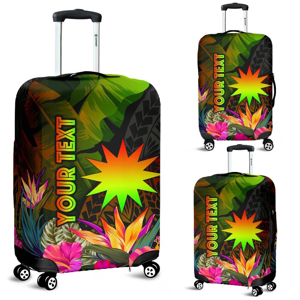 Nauru Polynesian Personalised Luggage Covers - Hibiscus and Banana Leaves - Polynesian Pride