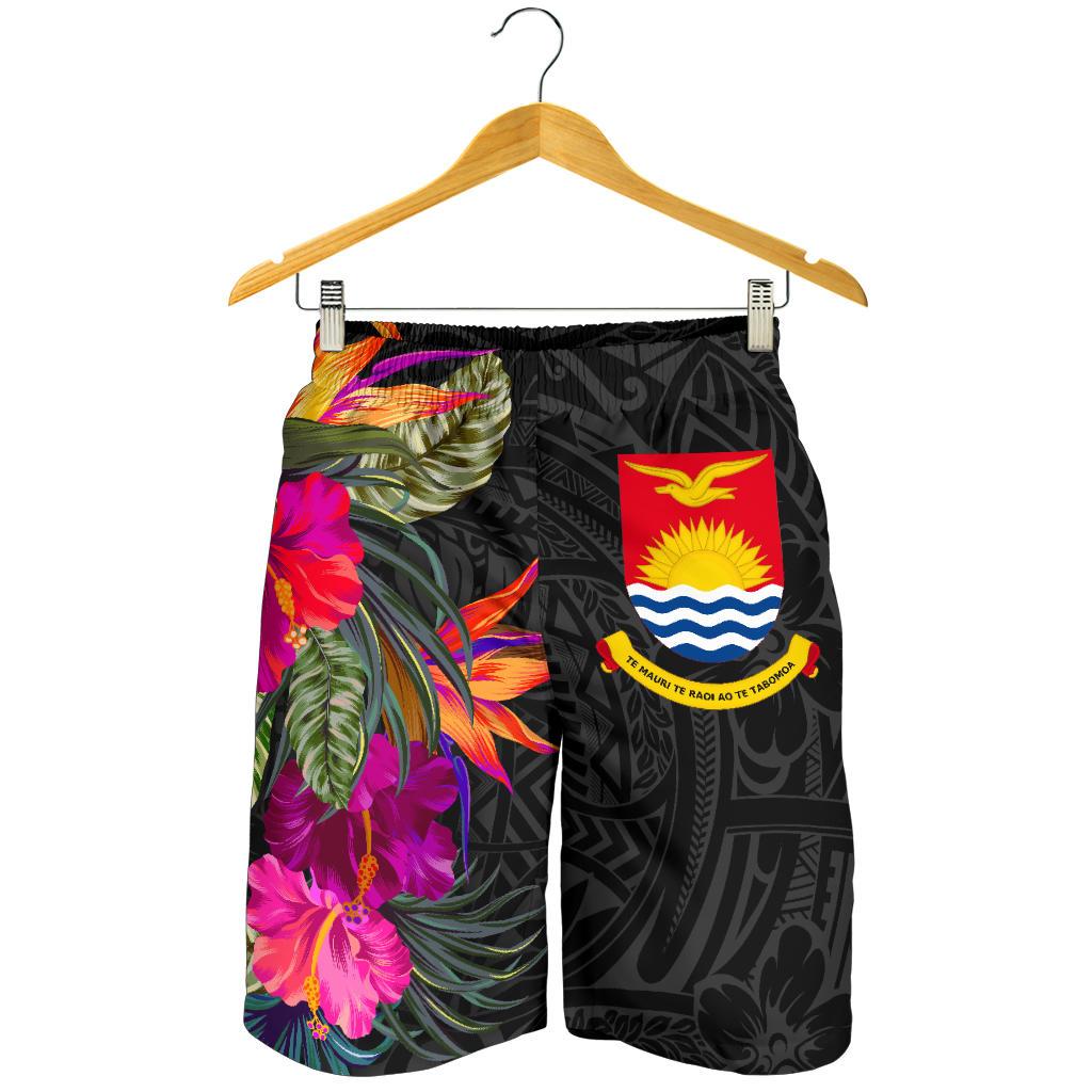 Kiribati All Over Print Men's Shorts - Polynesian Hibiscus Pattern - Polynesian Pride