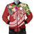 Marshall Islands Polynesian Men's Bomber Jacket - Summer Plumeria (Red) Red - Polynesian Pride