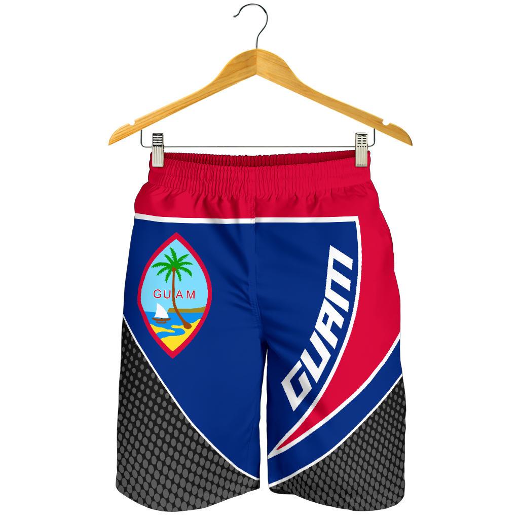 Guam Flag Spine Men Short Blue - Polynesian Pride