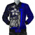 Samoa Polynesian Men's Bomber Jackets Blue - Turtle With Hook Blue - Polynesian Pride