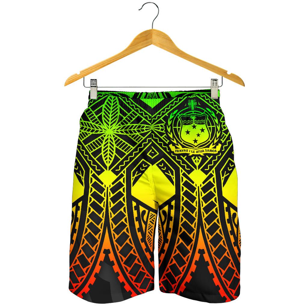 Samoa Polynesian Men's Shorts - Samoa Reggae Seal with Polynesian Tattoo - Polynesian Pride