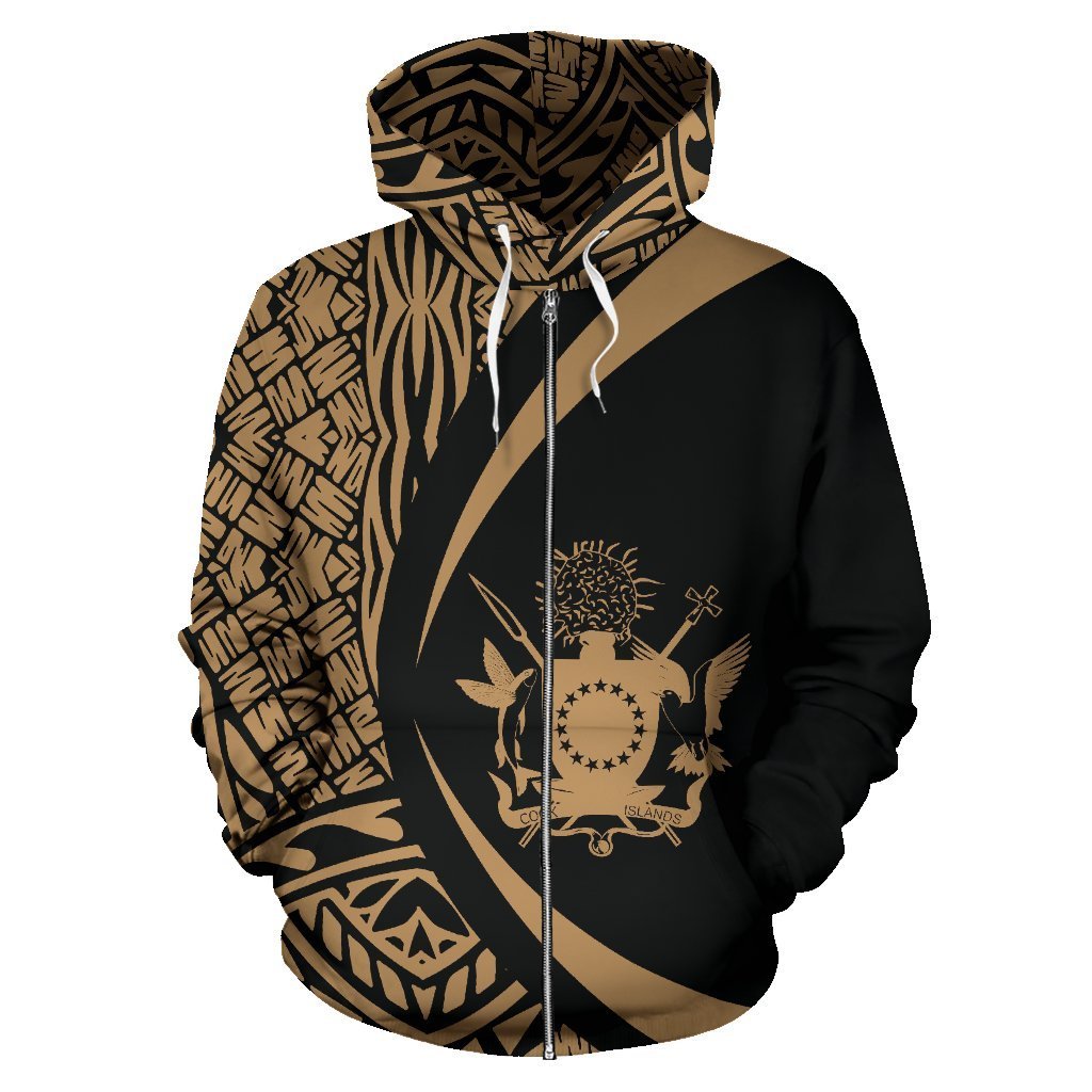 Cook Islands Polynesian Zip up Hoodie Circle Style 02 Unisex Art - Polynesian Pride