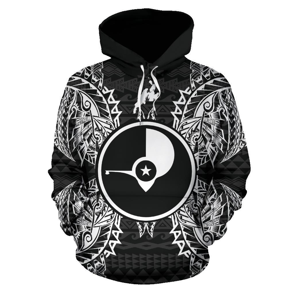 Yap Polynesian ll Over Hoodie Map Black - Polynesian Pride