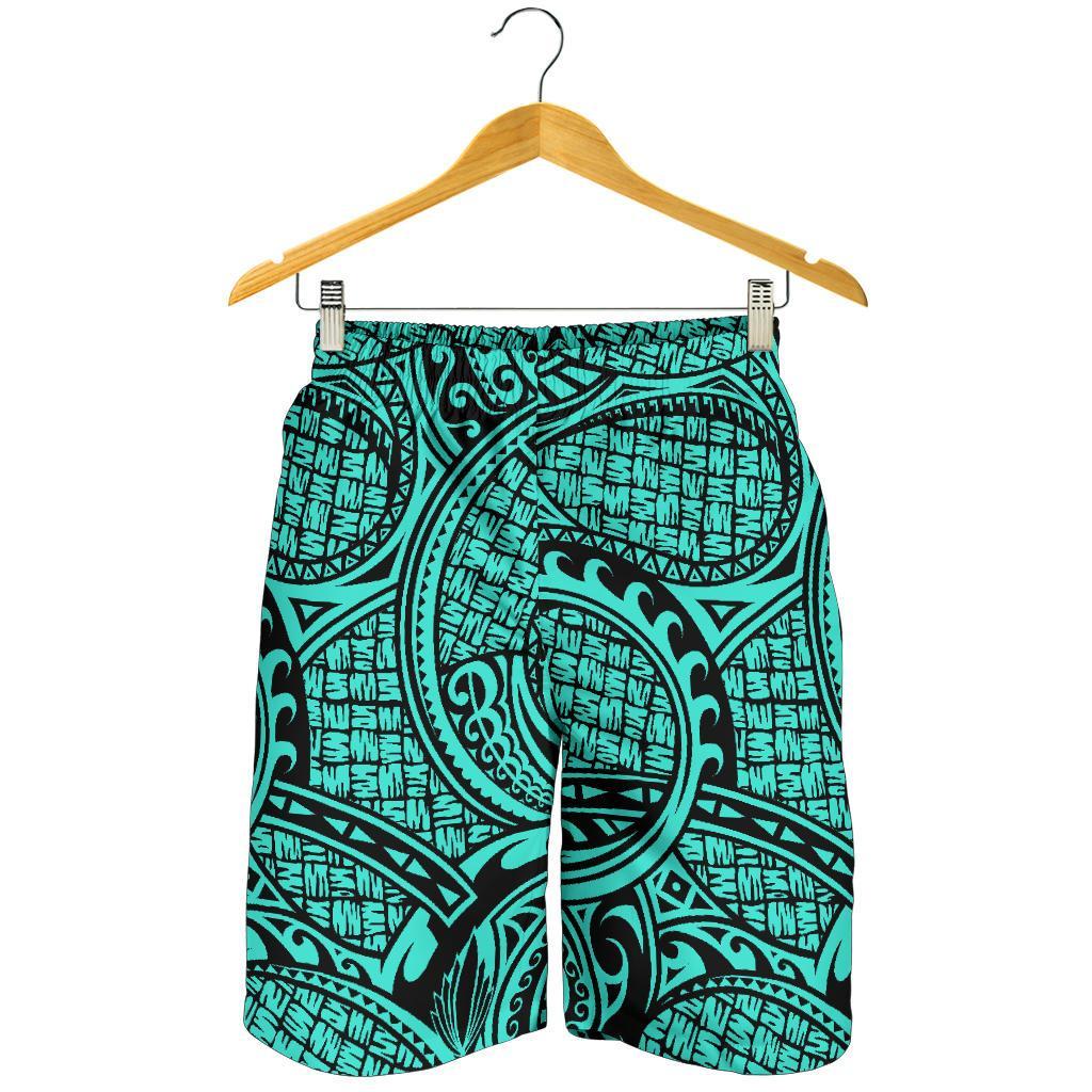 Polynesian Maori Lauhala Turquoise Men's Short Turquoise - Polynesian Pride