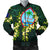 Guam Polynesian Men Bomber Jacket - Ti Leaf Lei Turtle Green - Polynesian Pride