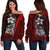 Polynesian Hawaii Off Shoulder Sweater Red - Turtle with Hook RED - Polynesian Pride