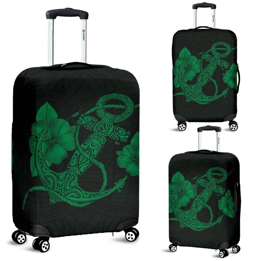 Anchor Green Poly Tribal Luggage Covers Green - Polynesian Pride