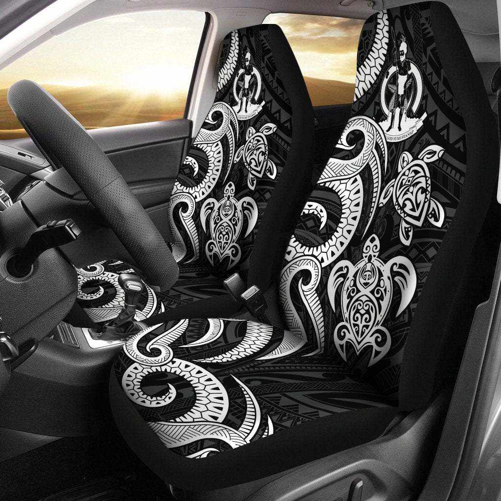 Vanuatu Car Seat Covers - White Tentacle Turtle Universal Fit White - Polynesian Pride