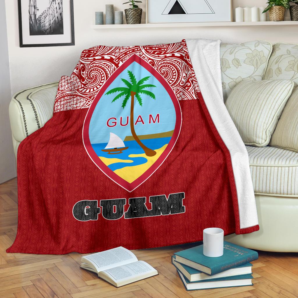 Guam Premium Blanket - Red Style White - Polynesian Pride