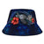 American Samoa Polynesian Bucket Hat - Blue Turtle Hibiscus Unisex Universal Fit Blue - Polynesian Pride