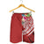 Fiji Polynesian Men's Shorts - Summer Plumeria (Red) - Polynesian Pride