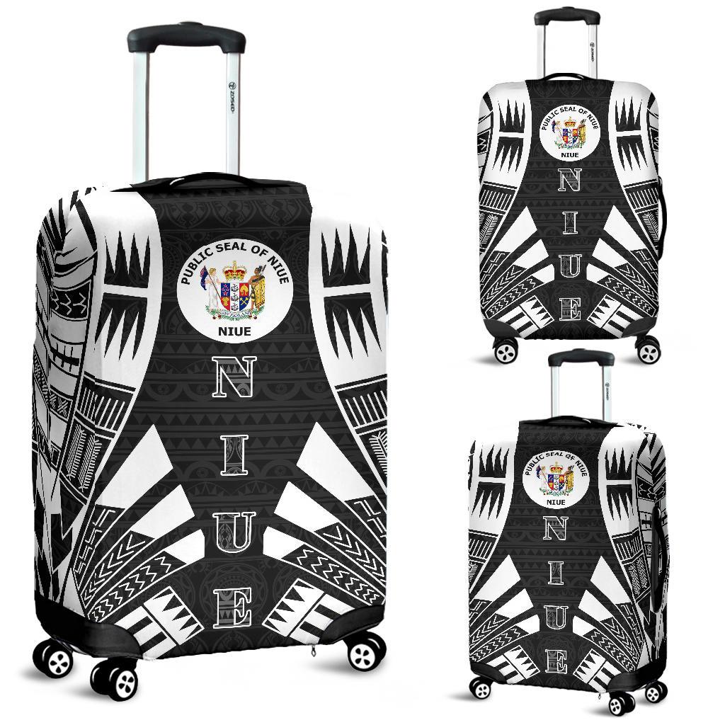 Niue Luggage Cover - Polynesian Tattoo Black Black - Polynesian Pride
