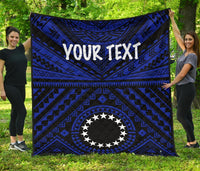Cook Island Personalised Premium Quilt - Seal With Polynesian Tattoo Style ( Blue) - Polynesian Pride