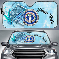 Northern Mariana Islands Auto Sun Shades - Custom Personalised Polynesian Turtle Under The Sea Auto Sun Shade - Northern Mariana Islands Universal Fit Blue - Polynesian Pride