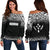 Kosrae Women's Off Shoulder Sweater - Black Fog Style Black - Polynesian Pride