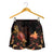 Papua New Guinea Polynesian Women's Shorts - Turtle With Blooming Hibiscus Gold - Polynesian Pride