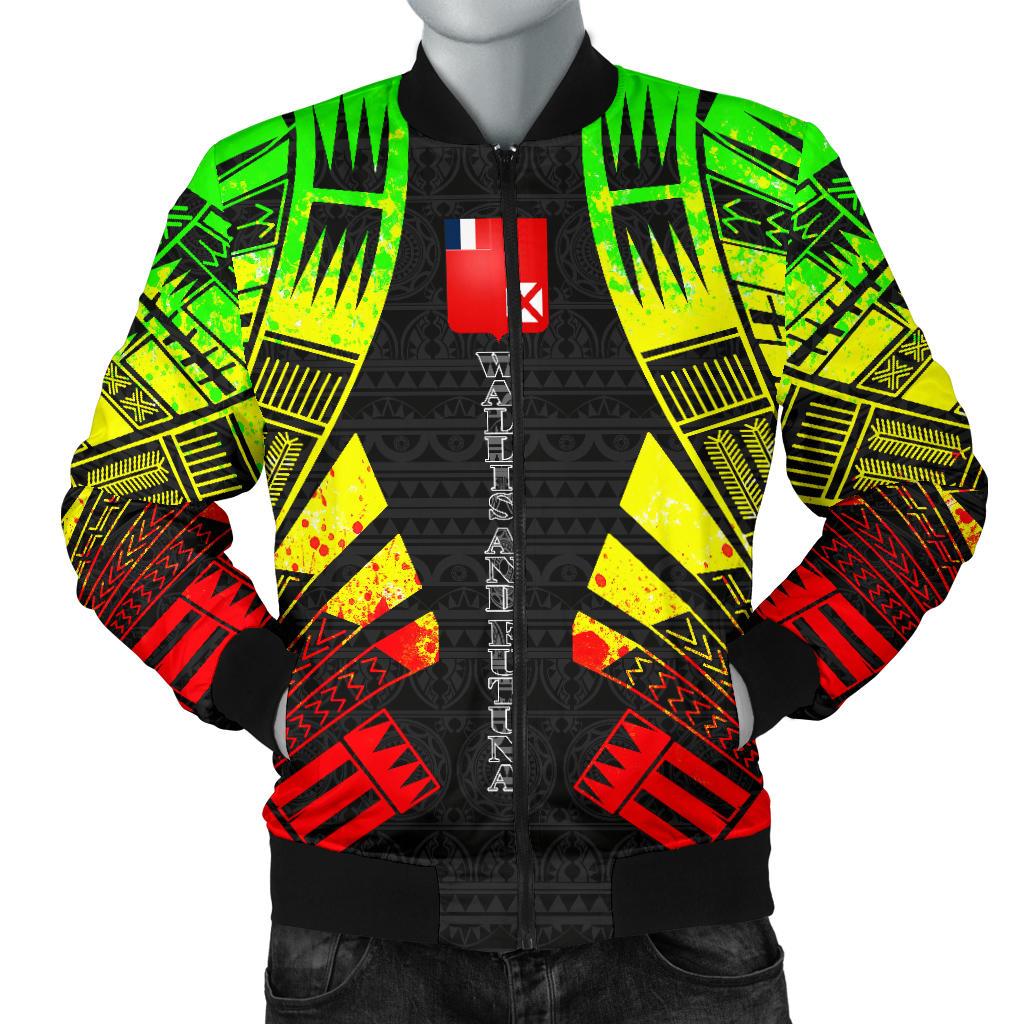 Wallis And Futuna Men Bomber Jackets - Polynesian Tattoo Reggae Reggae - Polynesian Pride