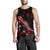 Niue Men Tank Top - Turtle With Blooming Hibiscus Red - Polynesian Pride