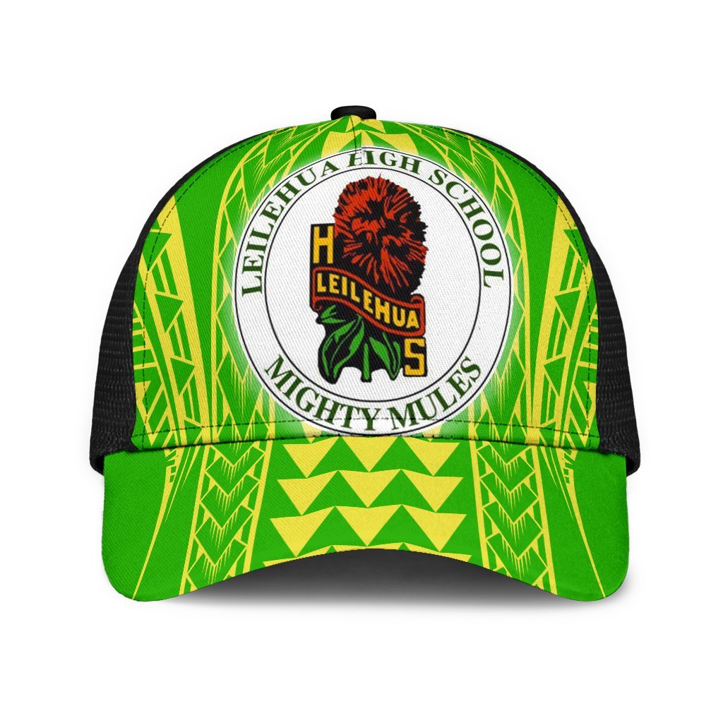 Hawaii - Leleihua High Mesh Back Cap - AH Mesh Back Cap Universal Fit Green - Polynesian Pride