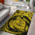 Hawaiian Map Kanaka Honu Hibiscus Globular Polynesian Area Rug AH Rug Yellow - Polynesian Pride