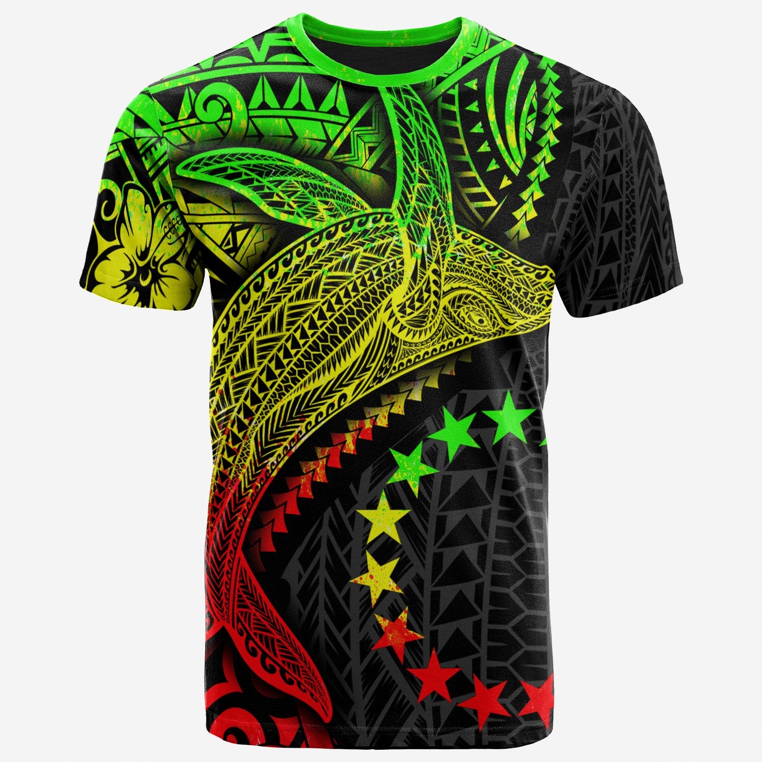 Cook Islands T Shirt Humpback Whale & Coat of Arms Reggae Unisex Reggae - Polynesian Pride