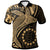 Cook Islands Polo Shirt Humpback Whale and Coat of Arms Gold Unisex Gold - Polynesian Pride