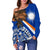 Marshall Islands Polynesian Women's Off Shoulder Sweater - Palm Tree - Polynesian Pride