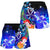 Samoa Women's Shorts - Humpback Whale with Tropical Flowers (Blue) - Polynesian Pride