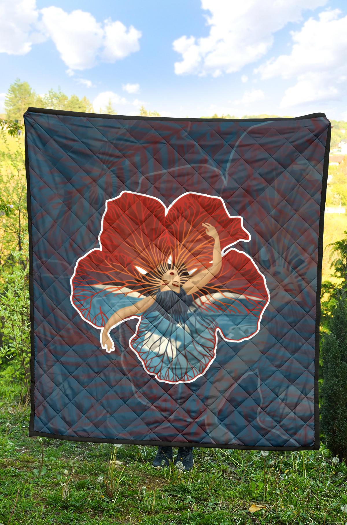 Hula Dance Hibiscus Premium Quilt - Polynesian Pride