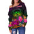 Polynesian Hawaii Women's Off Shoulder Sweater - Summer Hibiscus - Polynesian Pride