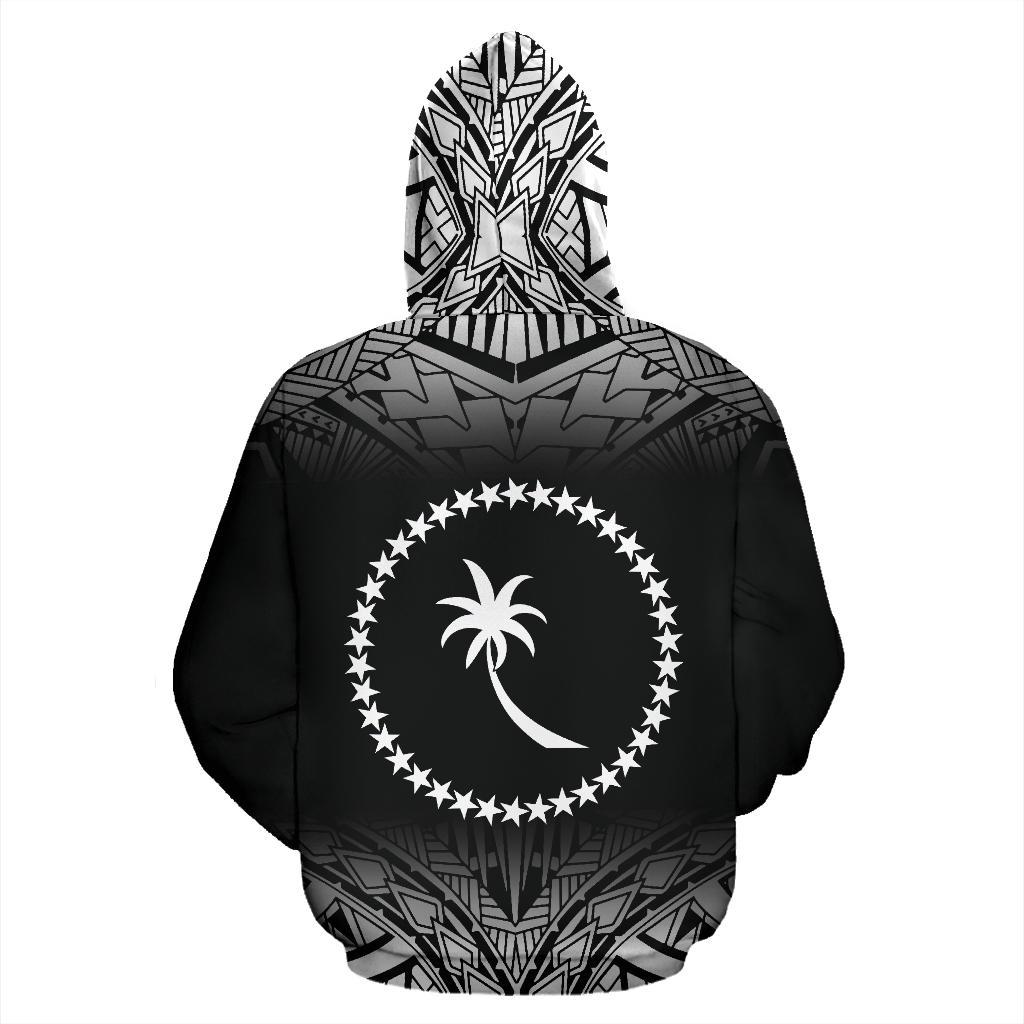Chuuk All Over Custom Hoodie Micronesian Black Fog - Polynesian Pride