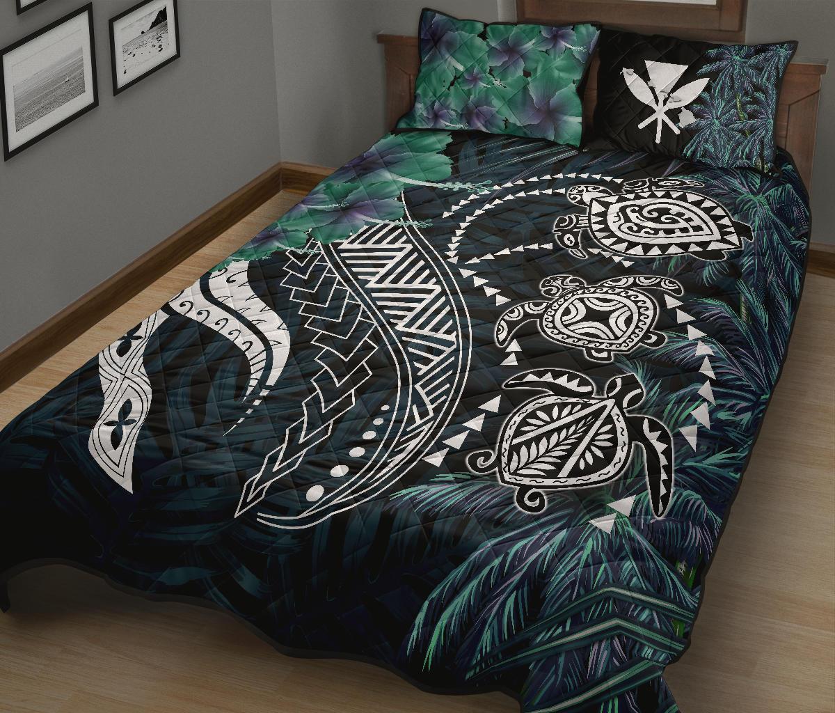 Kanaka Maoli (Hawaiian) Quilt Bed Set - Polynesian Turtle Pacific Tribal - Polynesian Pride