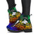 Papua New Guinea Leather Boots - Rainbow Polynesian Pattern - Polynesian Pride