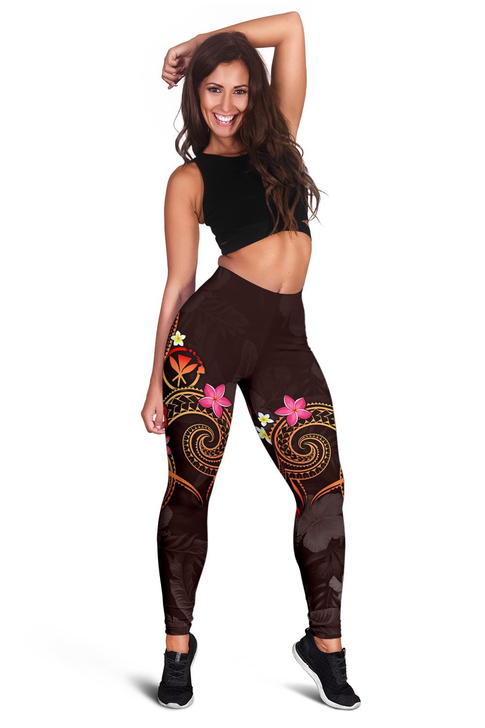 Polynesian Hawaii Leggings - Legend of Kanaka Maoli (Red) - Polynesian Pride