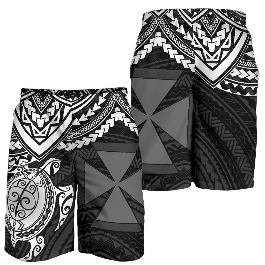 Wallis and Futuna Polynesian Short (Men) - White Turtle BLACK - Polynesian Pride