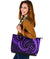 New Zealand Maori Mangopare Large Leather Tote Polynesian - Purple - Polynesian Pride