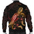 Wallis And Futuna Polynesian Men's Bomber Jacket - Turtle With Blooming Hibiscus Gold - Polynesian Pride