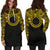 Cook Islands Women Hoodie Dress - Cook Islands Coat Of Arms Polynesian Gold Black - Polynesian Pride