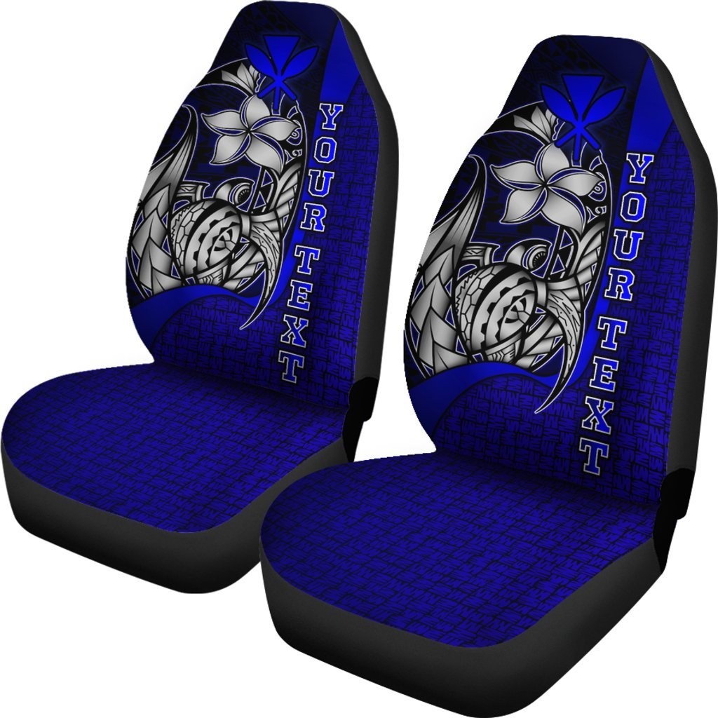 Polynesian Hawaii Custom Personalised Car Seat Covers Blue - Turtle with Hook - Polynesian Pride