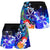 Fiji Women's Shorts - Humpback Whale with Tropical Flowers (Blue) - Polynesian Pride