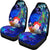 Polynesian Hawaii Custom Personalised Car Seat Covers - Humpback Whale with Tropical Flowers (Blue) - Polynesian Pride